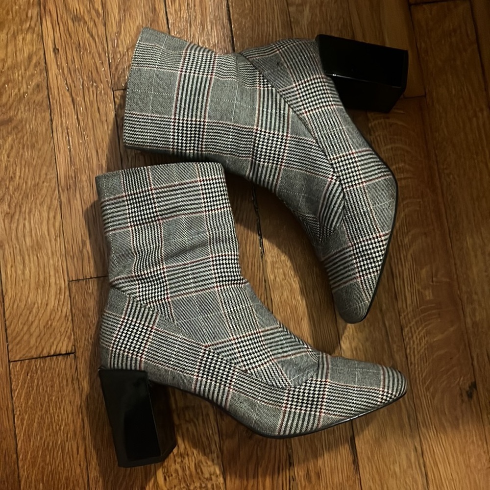Plaid booties